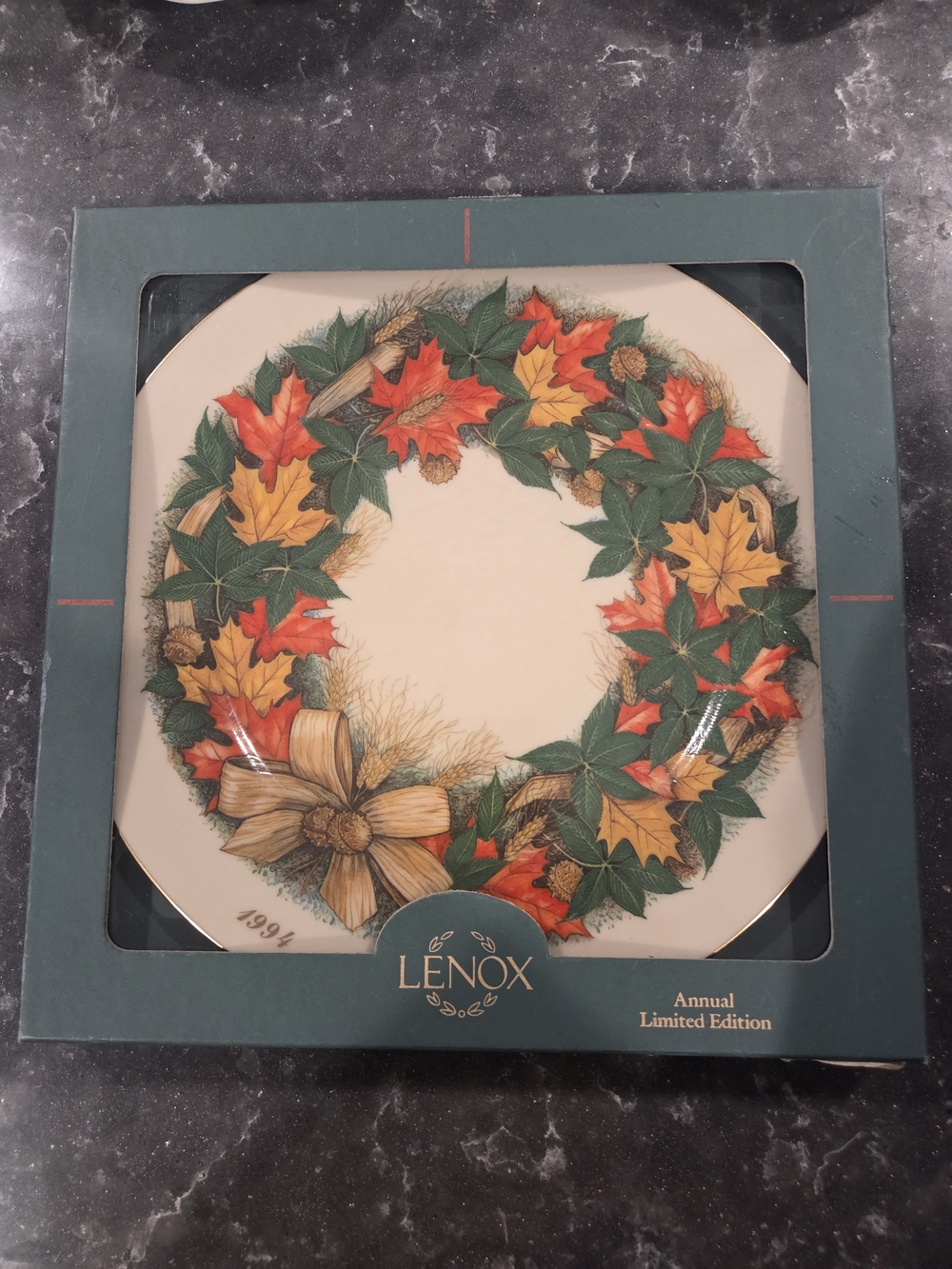 Lenox America's Bounty Annual Thanksgiving Plate 1994 Numbered